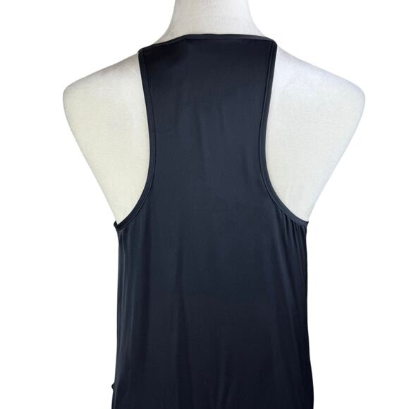 Theory Black Satin Silk Blend Draped Pockets Racerback Mini Slip Party Dress - Picture 7 of 12